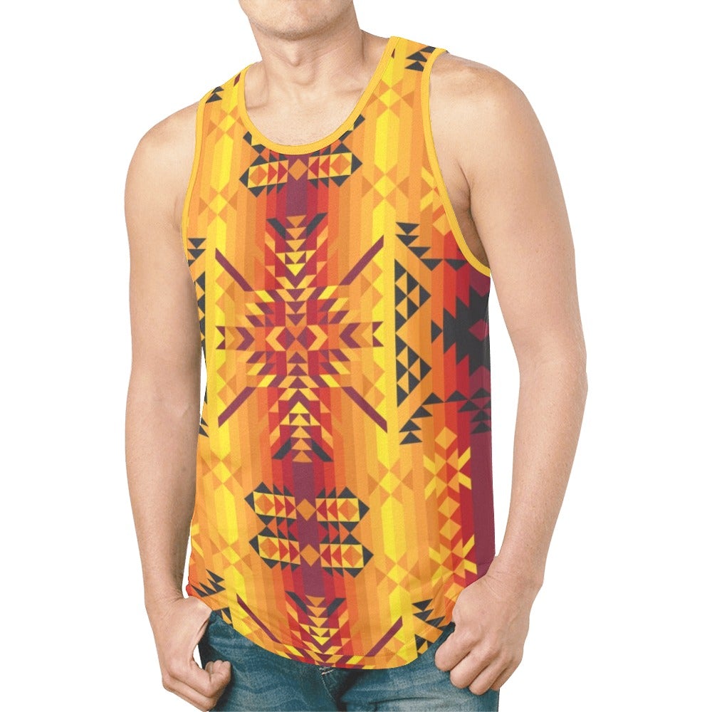 Desert Geo Yellow Red New All Over Print Tank Top for Men (Model T46) New All Over Print Tank Top for Men (T46) e-joyer
