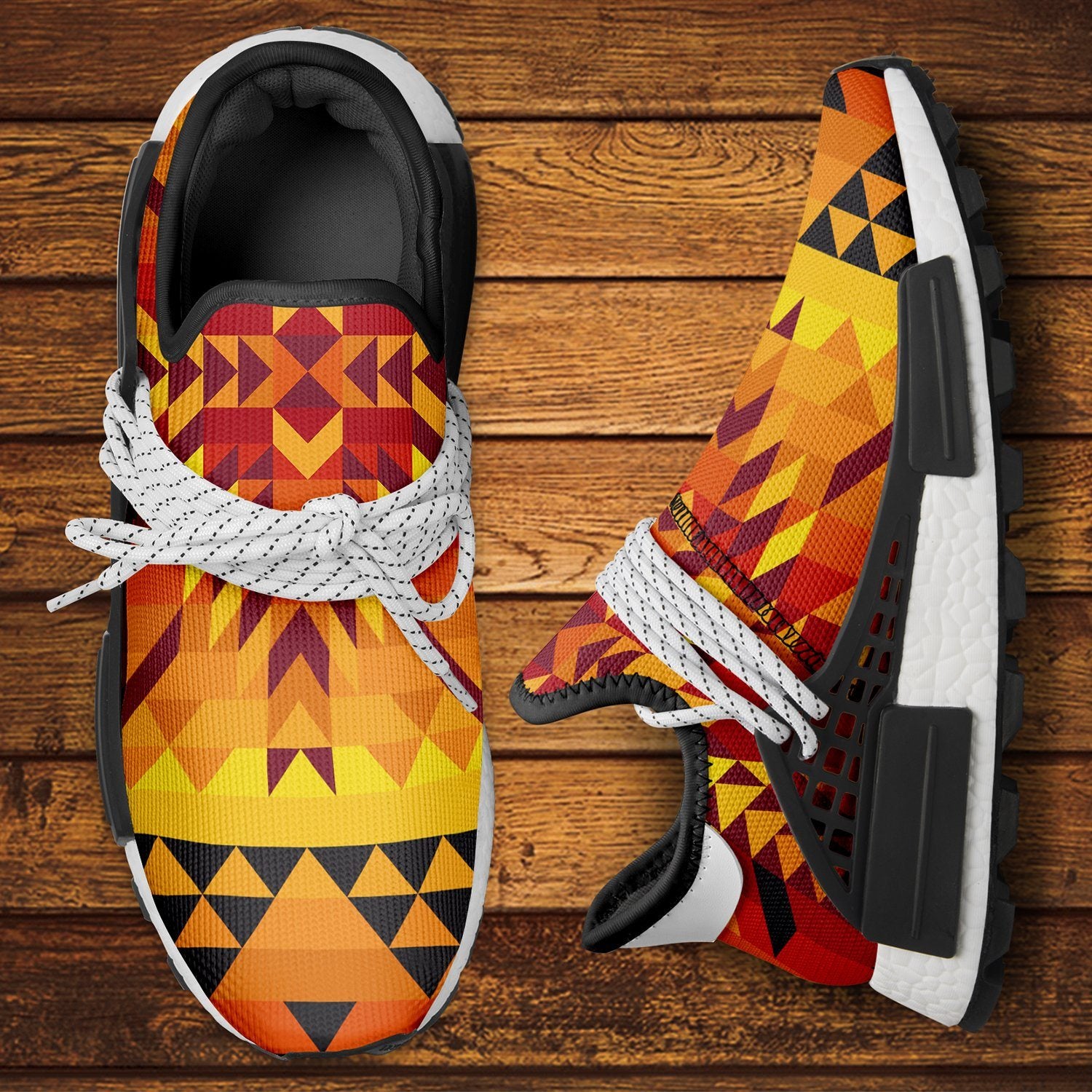 Desert Geo Yellow Red Okaki Sneakers Shoes Herman