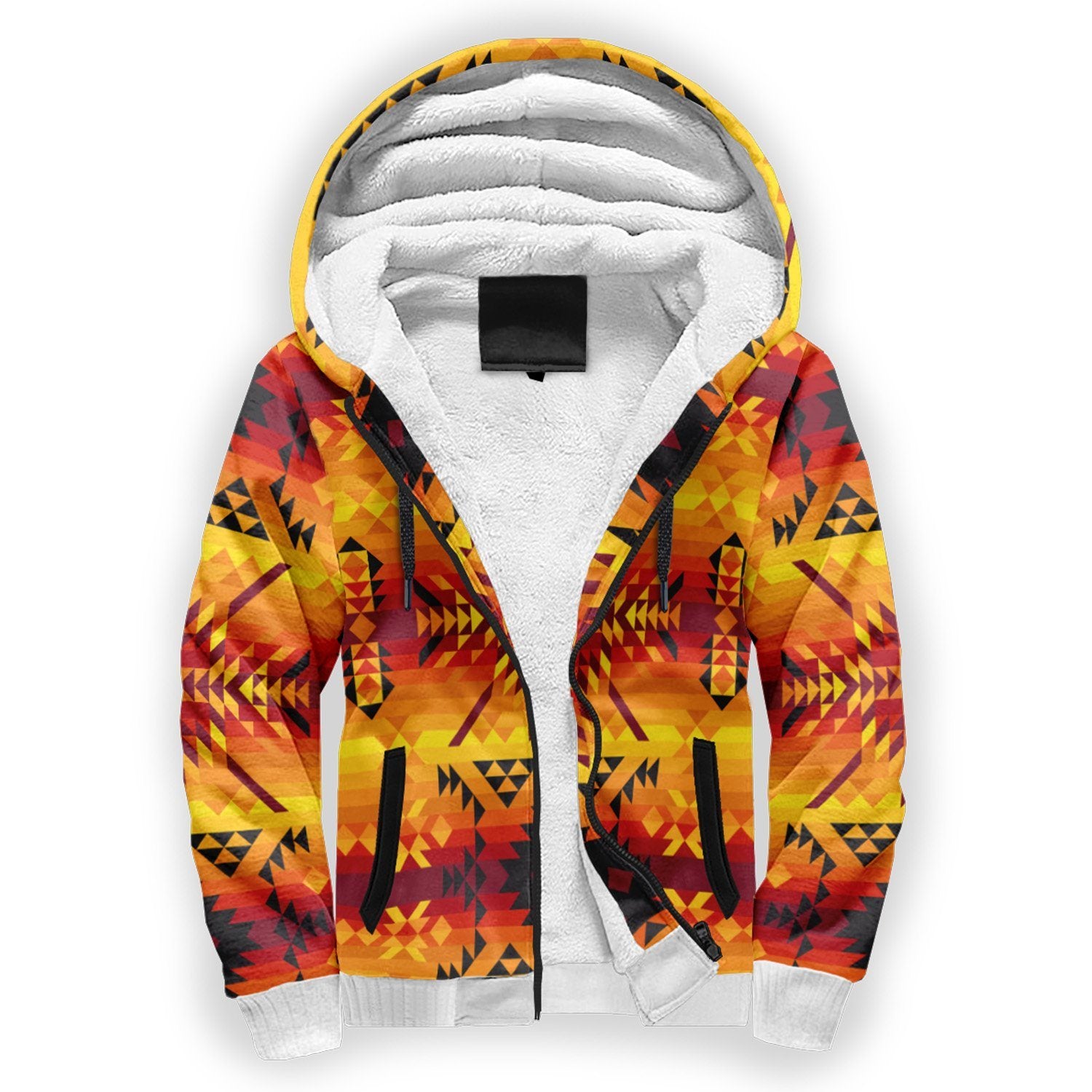 Desert Geo Yellow Red Sherpa Hoodie hoodie Herman