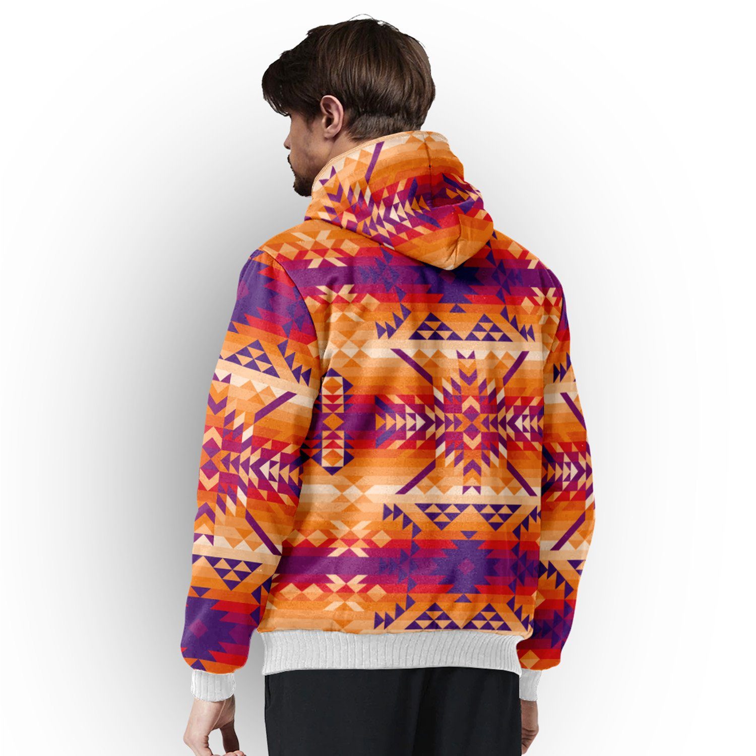 Desert Geo Yellow Red Sherpa Hoodie hoodie Herman