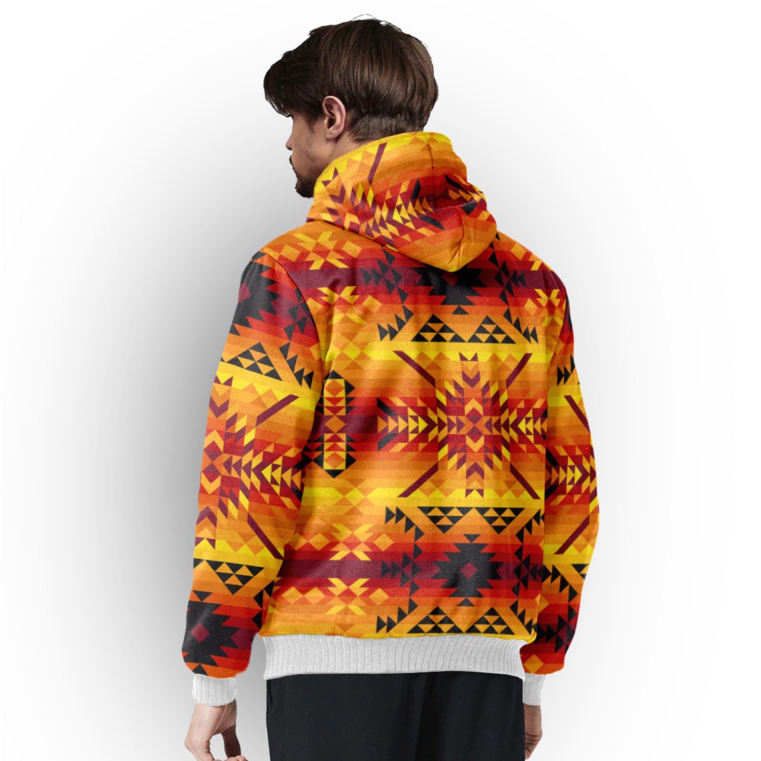 Desert Geo Yellow Red Sherpa Hoodie hoodie Herman