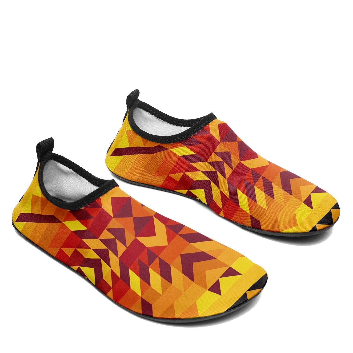 Desert Geo Yellow Red Sockamoccs Kid's Slip On Shoes Herman