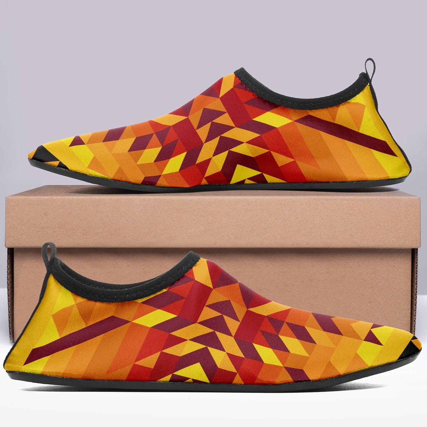 Desert Geo Yellow Red Sockamoccs Slip On Shoes Herman