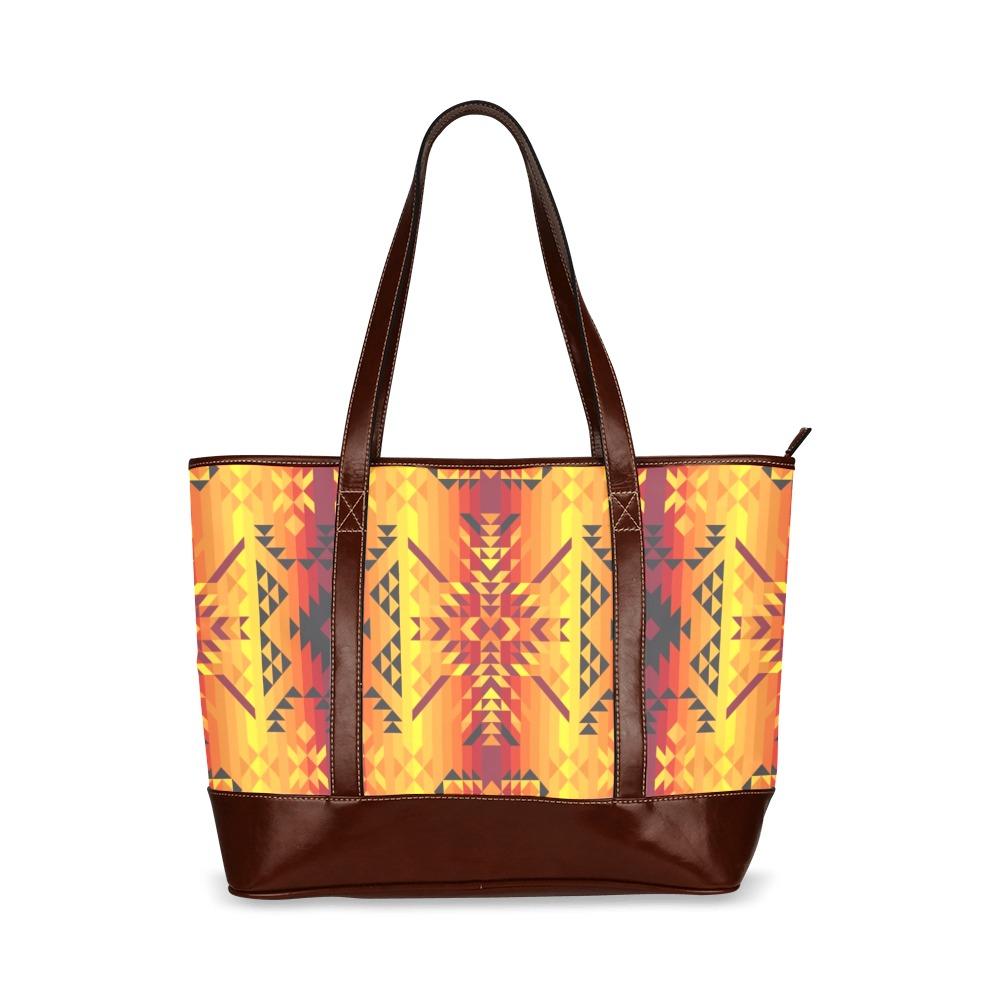 Desert Geo Yellow Red Tote Handbag (Model 1642) Tote Handbags (1642) e-joyer