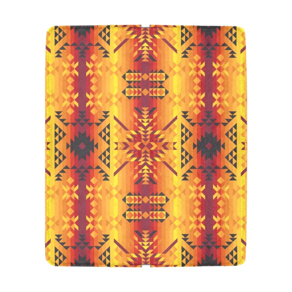 Desert Geo Yellow Red Ultra-Soft Micro Fleece Blanket 50"x60" Ultra-Soft Blanket 50''x60'' e-joyer
