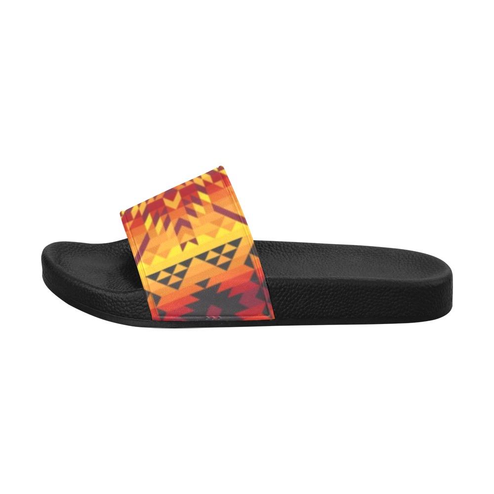 Desert Geo Yellow Red Women's Slide Sandals (Model 057) Women's Slide Sandals (057) e-joyer