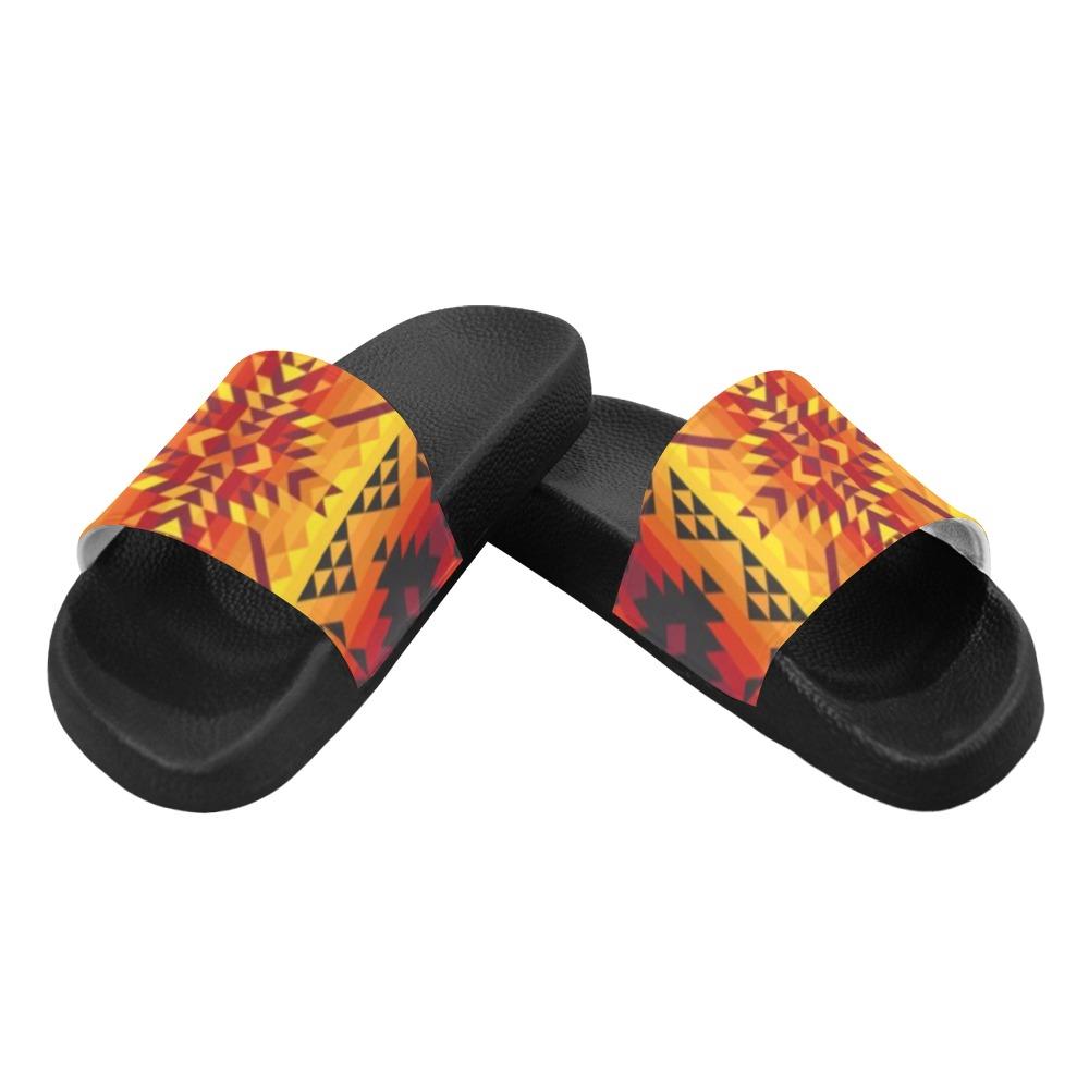 Desert Geo Yellow Red Women's Slide Sandals (Model 057) Women's Slide Sandals (057) e-joyer