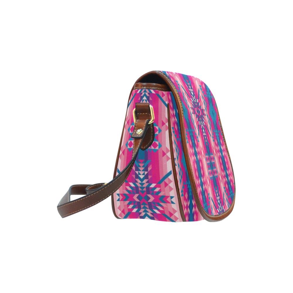 Dessert Geo Blue Saddle Bag/Small (Model 1649) Full Customization bag e-joyer