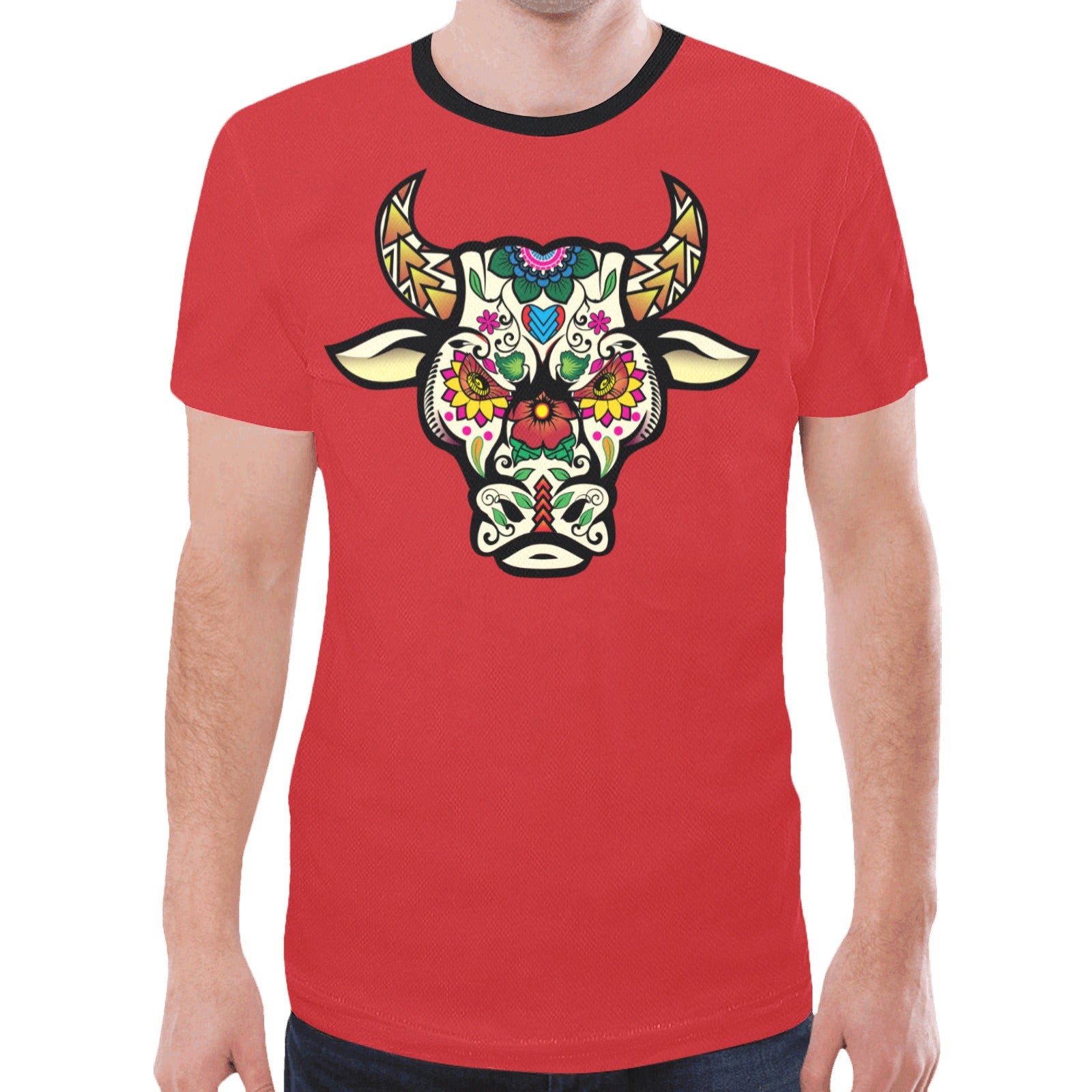 Bull Spirit Guide (Red) T-shirt for Men