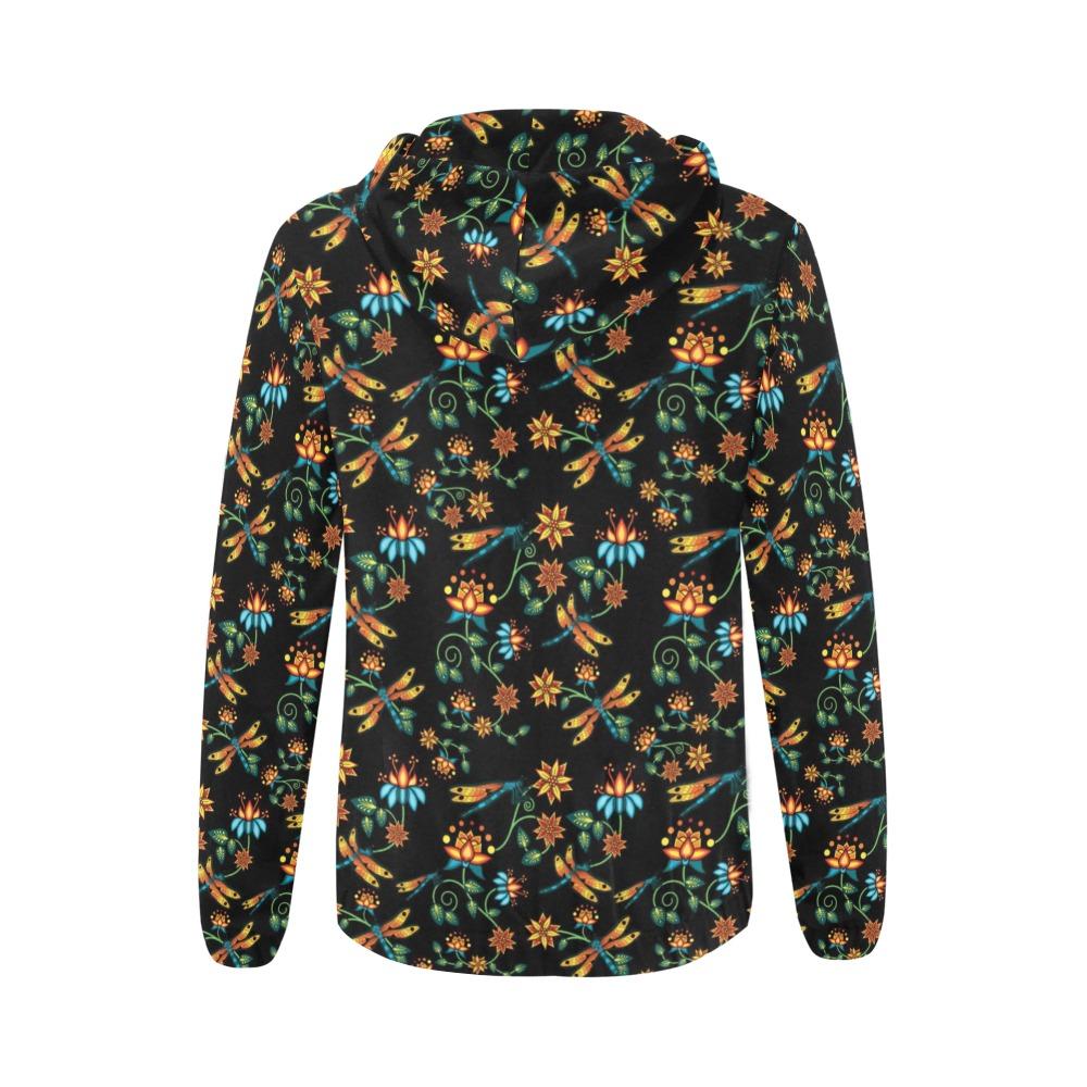 Dragon Lily Noir All Over Print Full Zip Hoodie for Women (Model H14) All Over Print Full Zip Hoodie for Women (H14) e-joyer