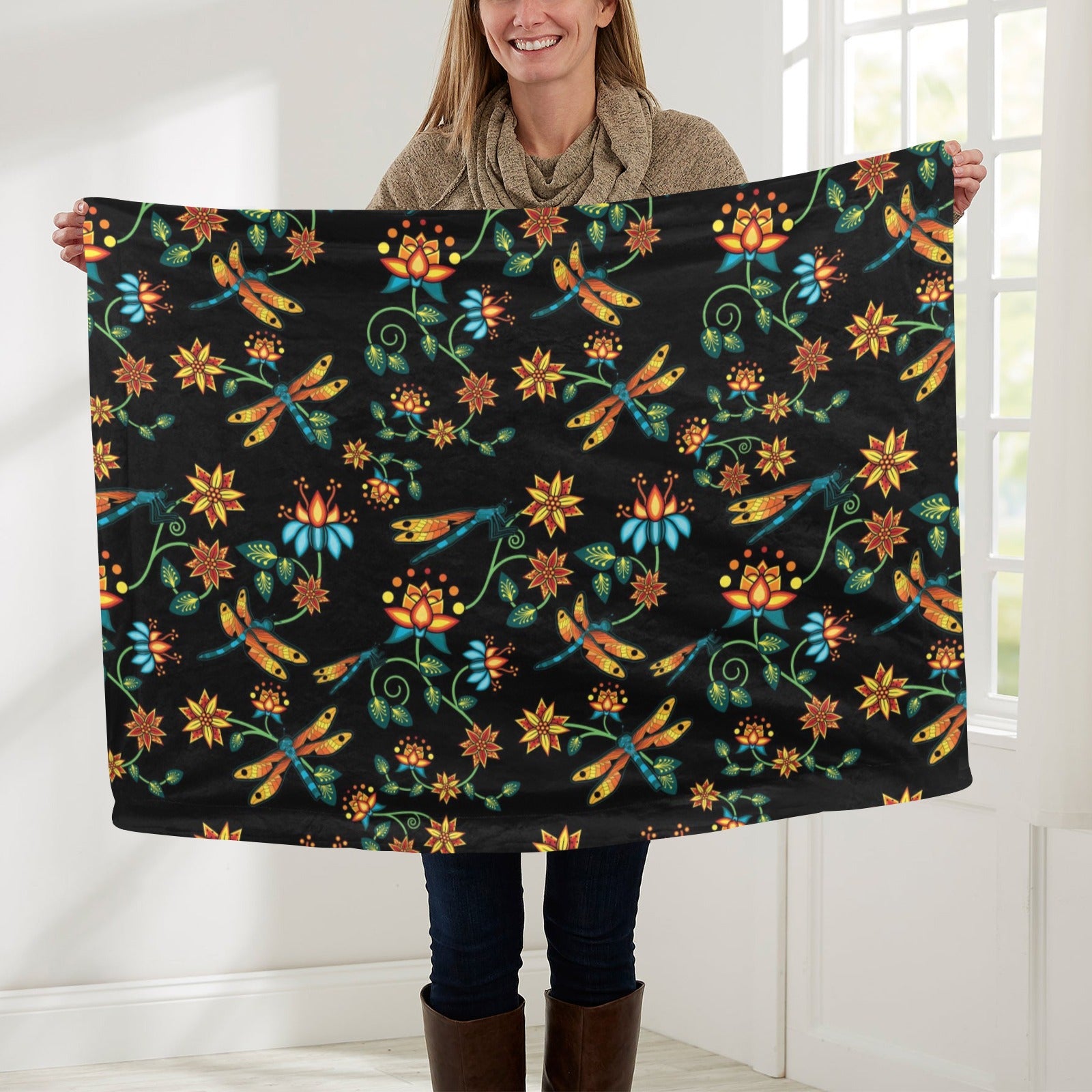 Dragon Lily Noir Baby Blanket 30"x40" Baby Blanket 30"x40" e-joyer