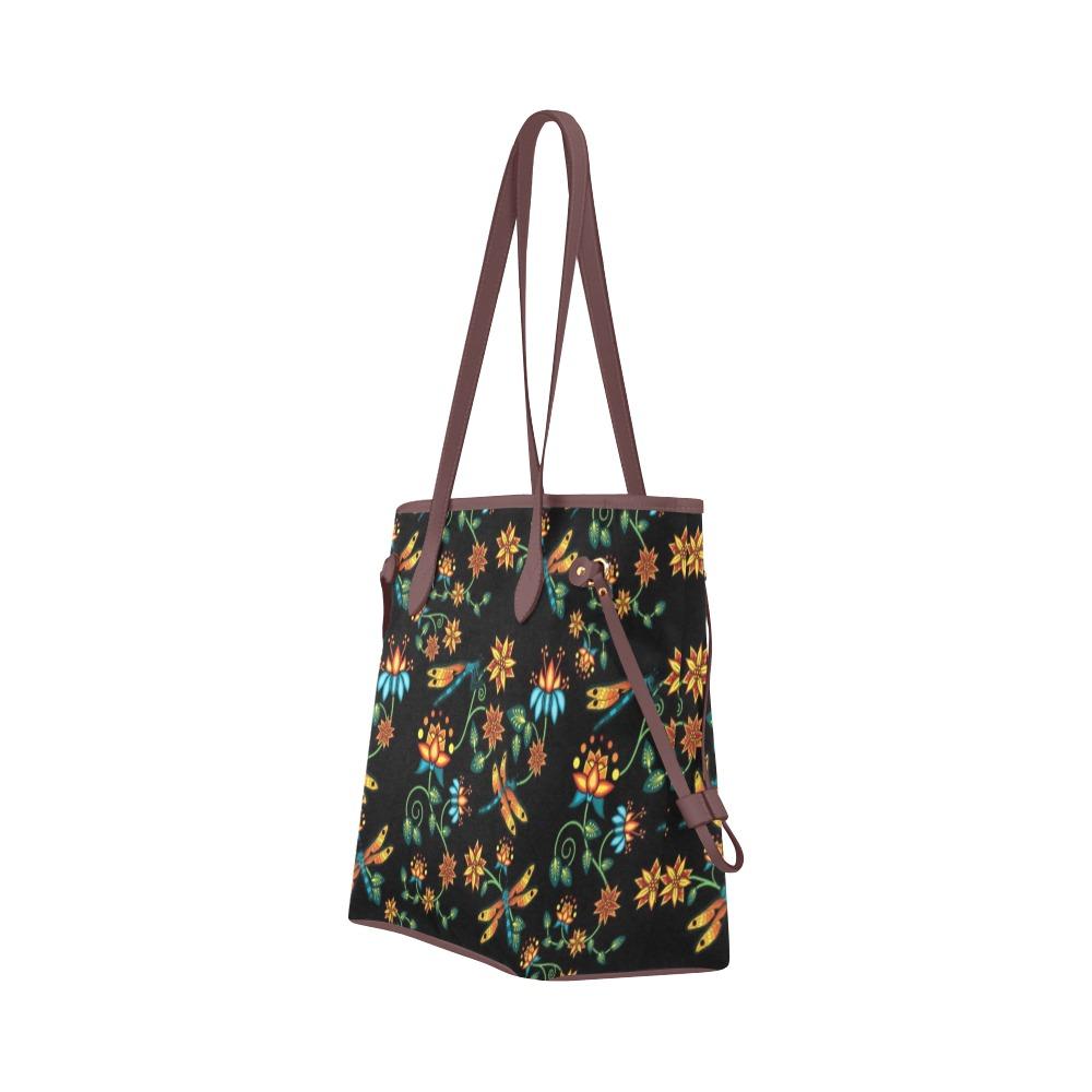 Dragon Lily Noir Clover Canvas Tote Bag (Model 1661) Clover Canvas Tote Bag (1661) e-joyer