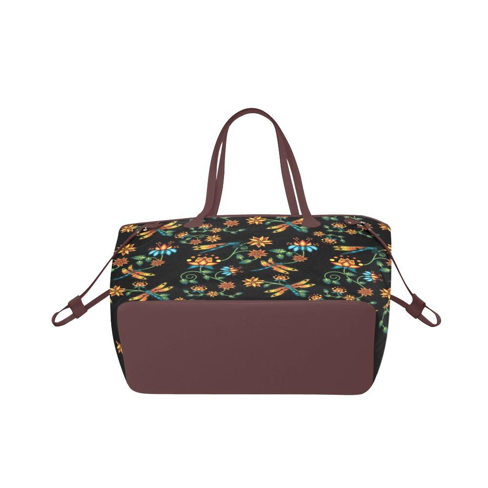 Dragon Lily Noir Clover Canvas Tote Bag (Model 1661) Clover Canvas Tote Bag (1661) e-joyer