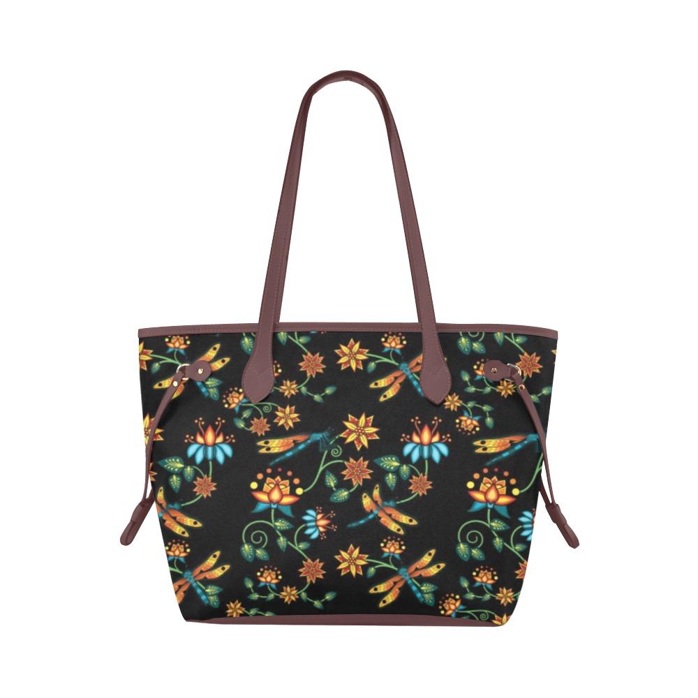Dragon Lily Noir Clover Canvas Tote Bag (Model 1661) Clover Canvas Tote Bag (1661) e-joyer