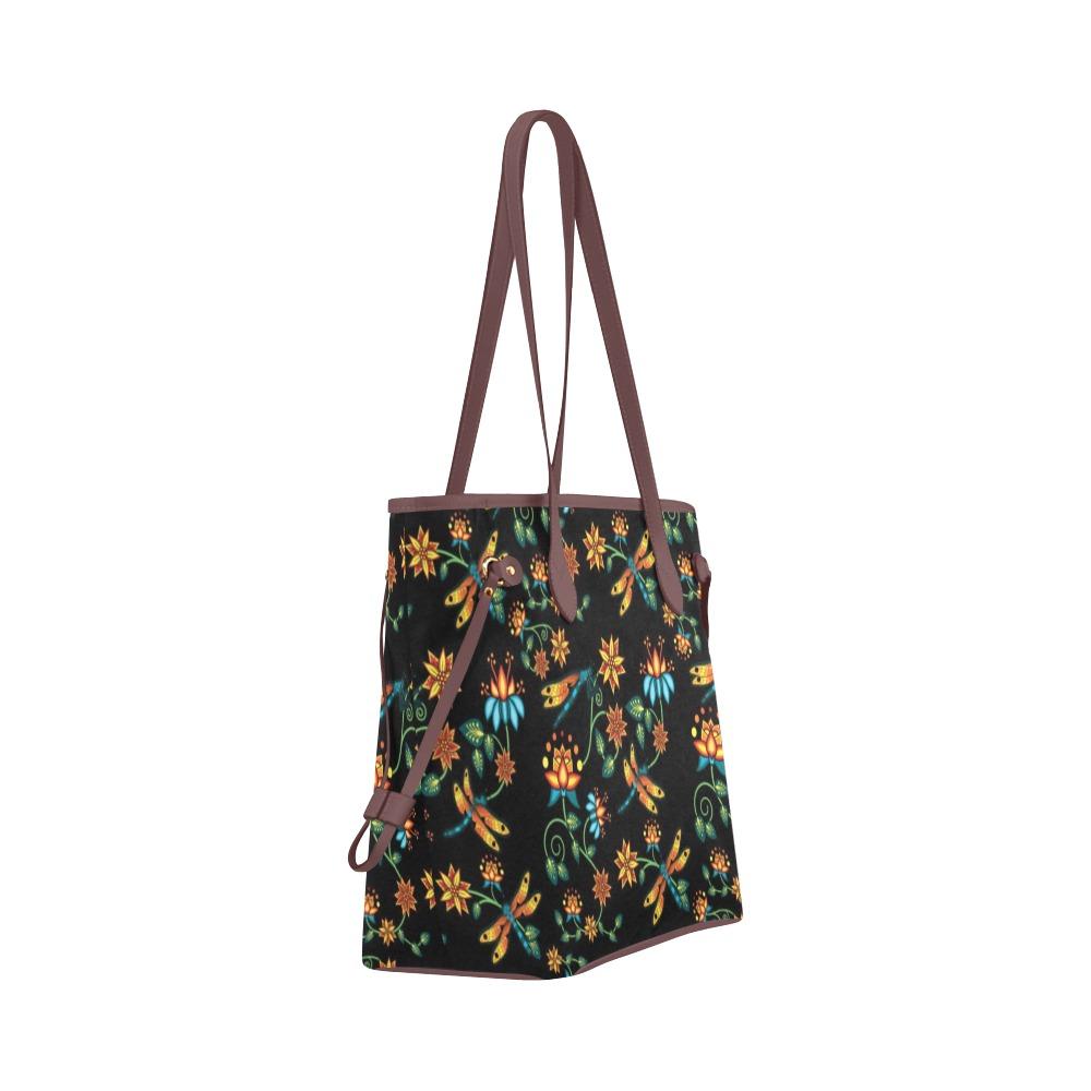 Dragon Lily Noir Clover Canvas Tote Bag (Model 1661) Clover Canvas Tote Bag (1661) e-joyer