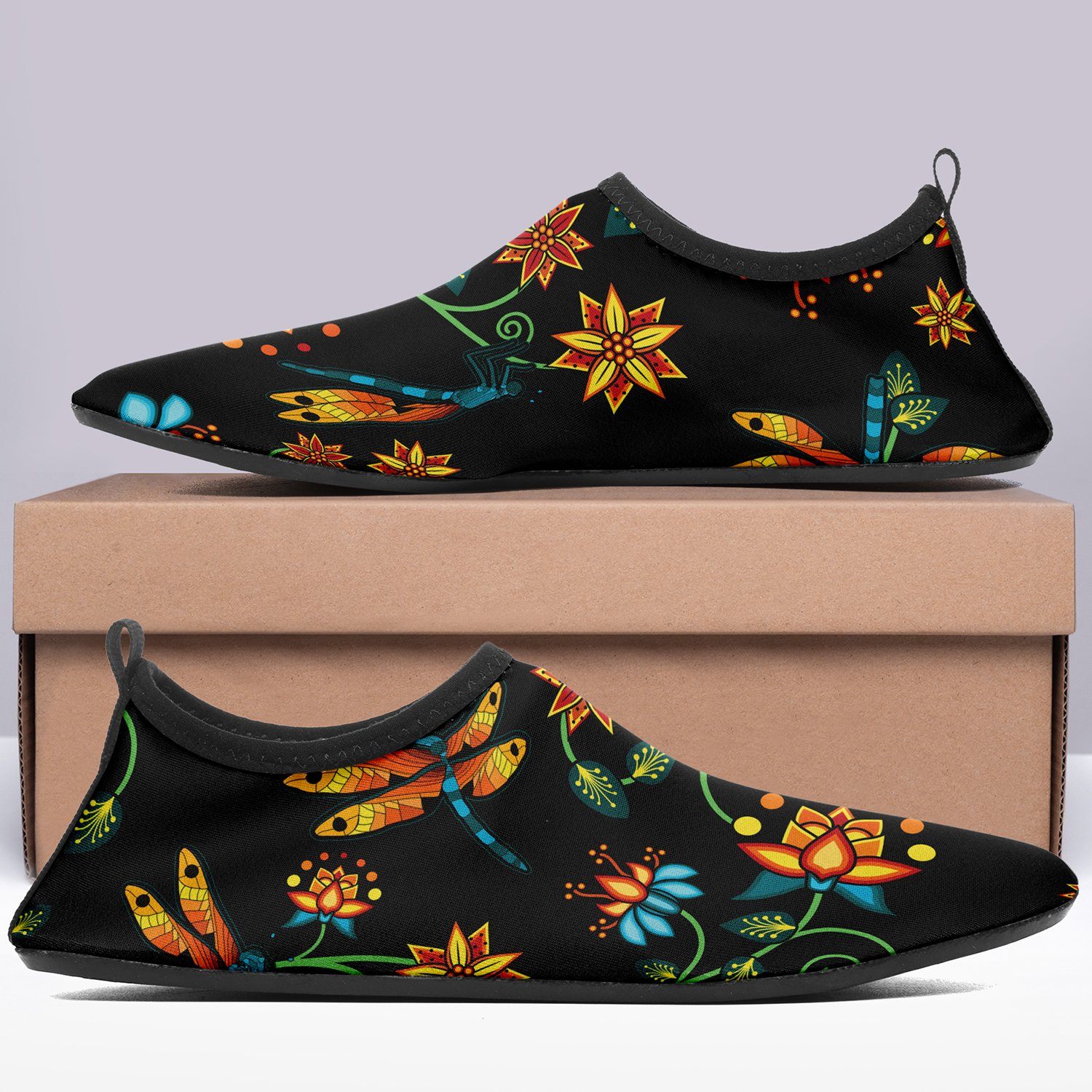 Dragon Lily Noir Kid's Slip On Shoes Herman
