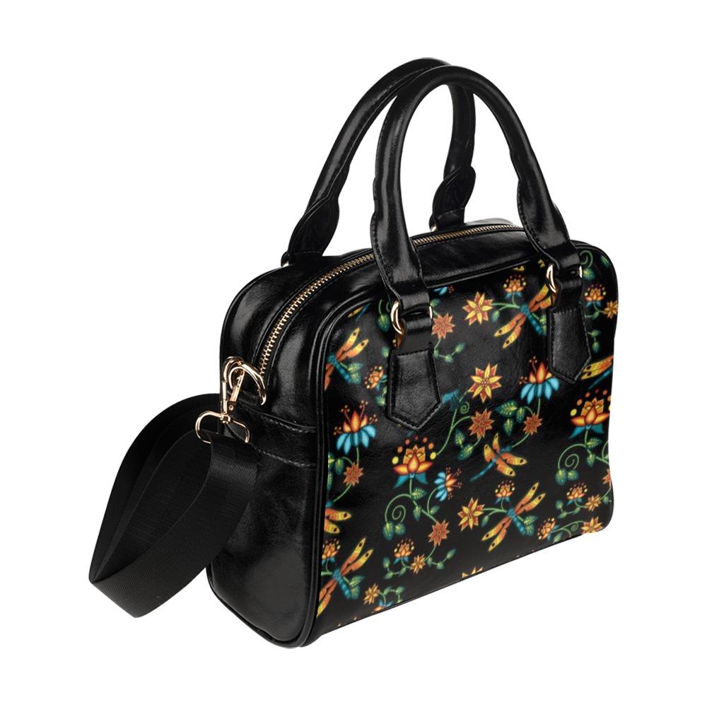 Dragon Lily Noir Shoulder Handbag (Model 1634) Shoulder Handbags (1634) e-joyer