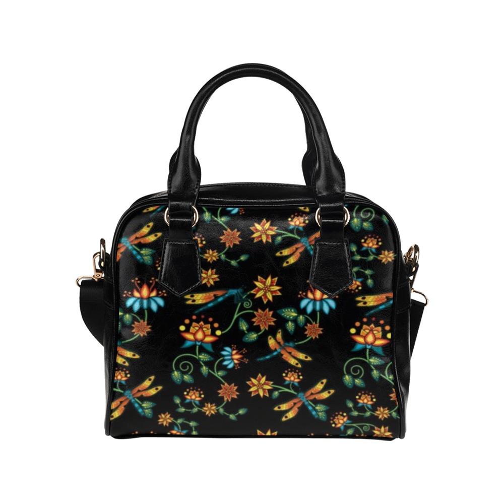 Dragon Lily Noir Shoulder Handbag (Model 1634) Shoulder Handbags (1634) e-joyer