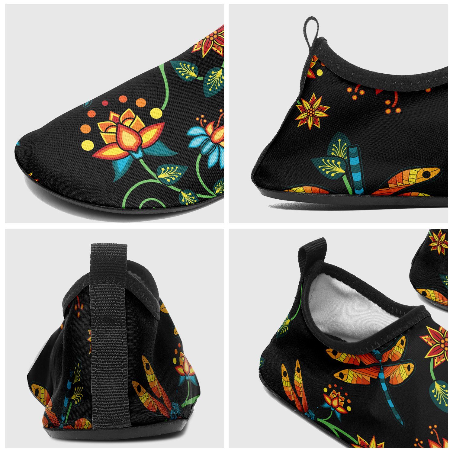 Dragon Lily Noir Sockamoccs Slip On Shoes Herman