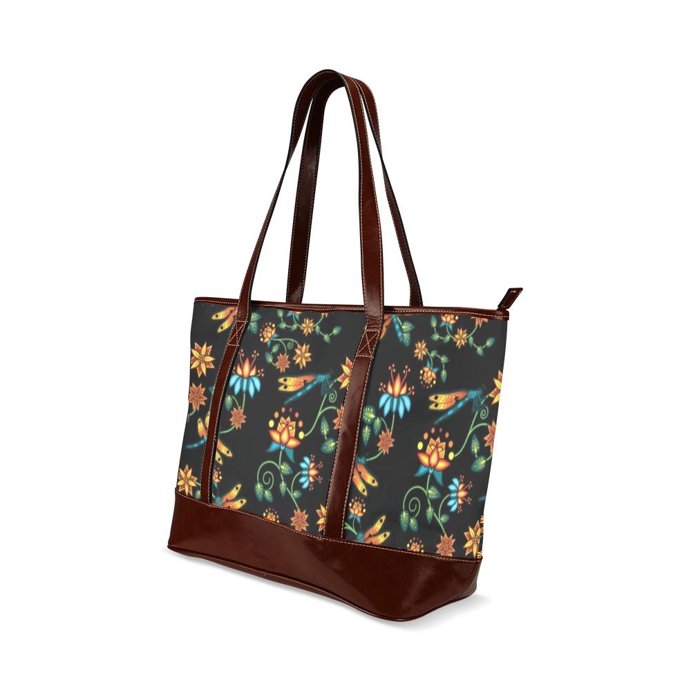 Dragon Lily Noir Tote Handbag (Model 1642) Tote Handbags (1642) e-joyer
