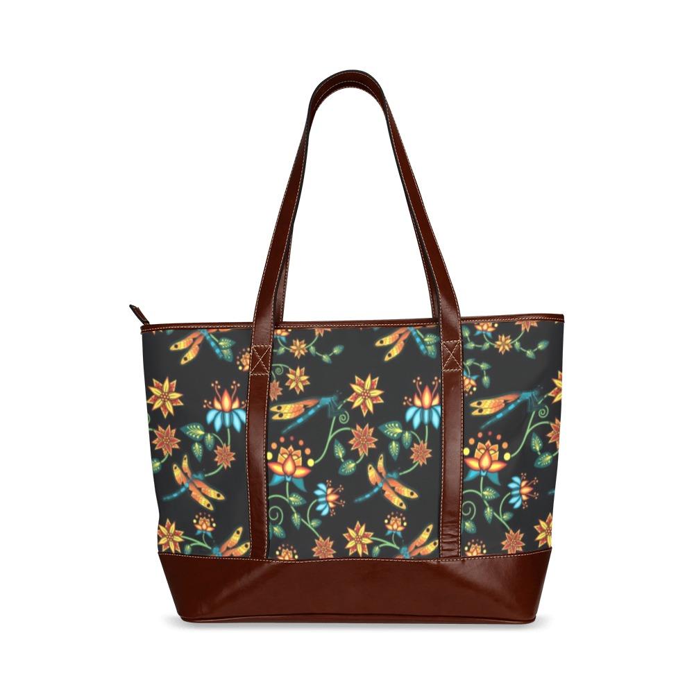Dragon Lily Noir Tote Handbag (Model 1642) Tote Handbags (1642) e-joyer