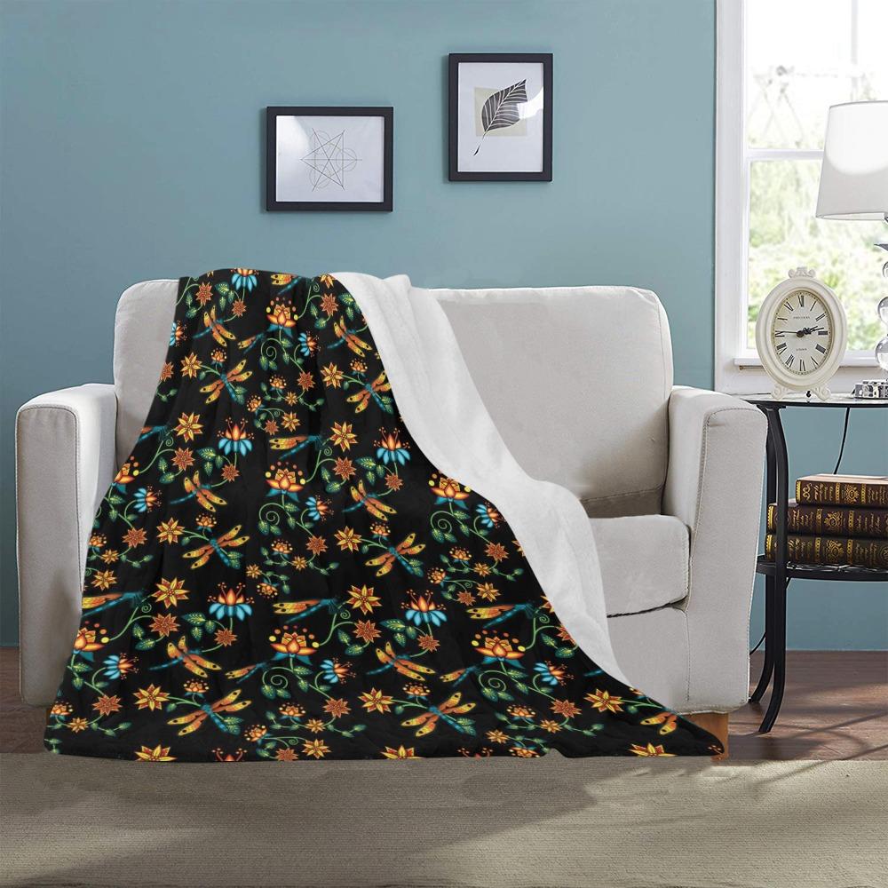Dragon Lily Noir Ultra-Soft Micro Fleece Blanket 40"x50" Ultra-Soft Blanket 40''x50'' e-joyer