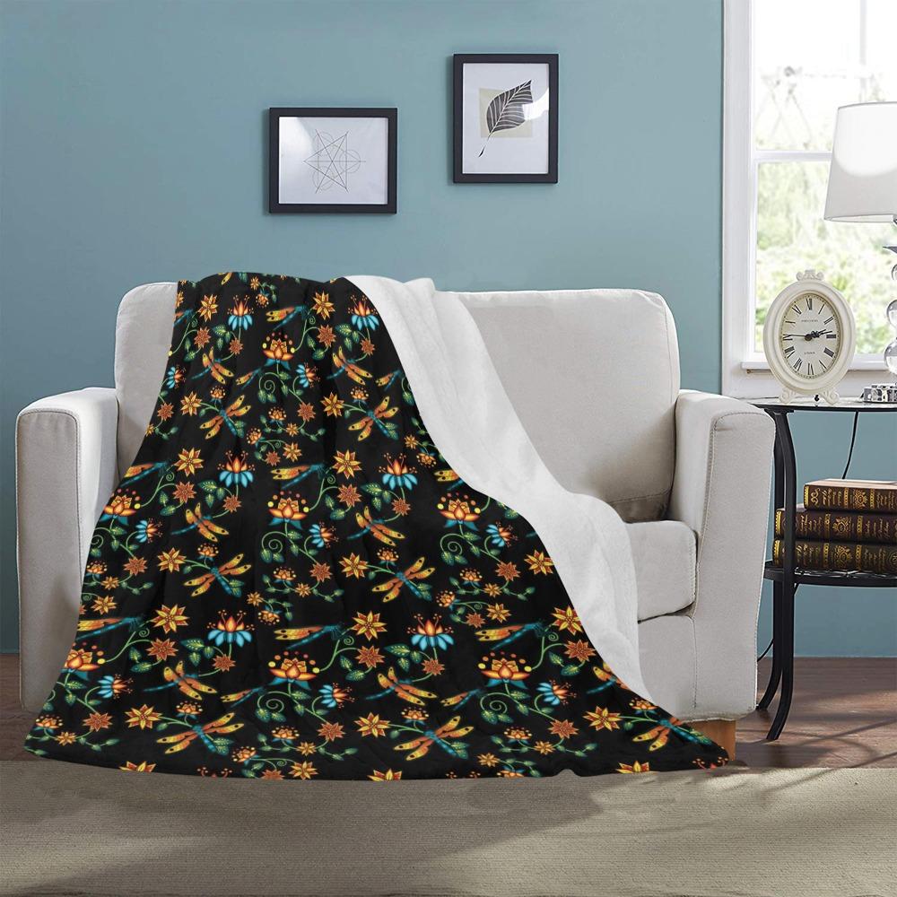Dragon Lily Noir Ultra-Soft Micro Fleece Blanket 50"x60" Ultra-Soft Blanket 50''x60'' e-joyer