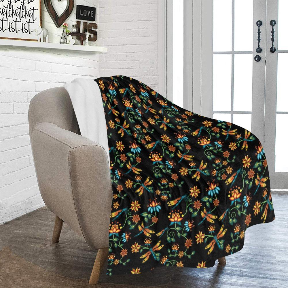 Dragon Lily Noir Ultra-Soft Micro Fleece Blanket 50"x60" Ultra-Soft Blanket 50''x60'' e-joyer