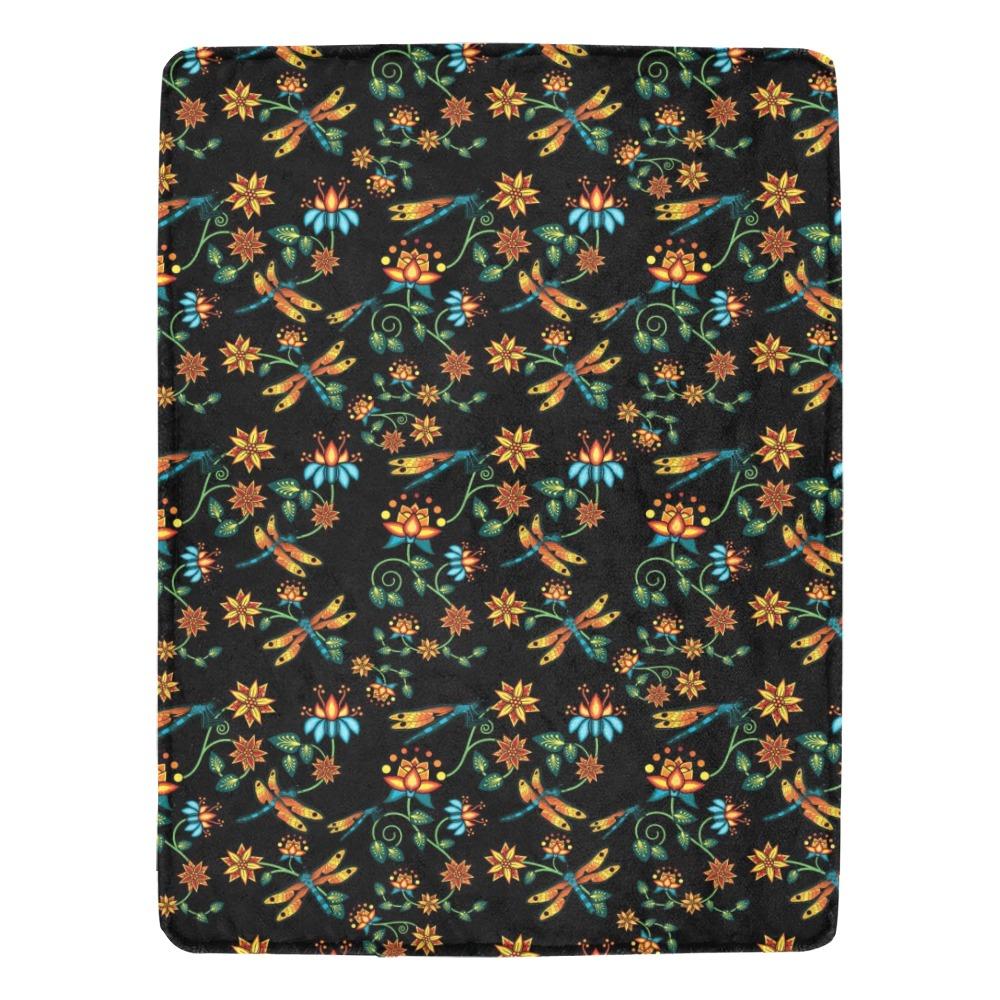 Dragon Lily Noir Ultra-Soft Micro Fleece Blanket 60"x80" Ultra-Soft Blanket 60''x80'' e-joyer