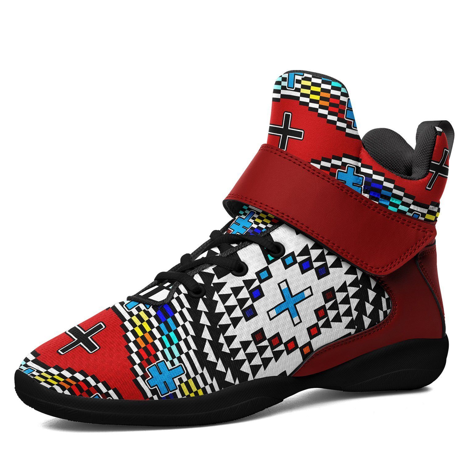Dragonflies Kid's Ipottaa Basketball / Sport High Top Shoes 49 Dzine US Women 4.5 / US Youth 3.5 / EUR 35 Black Sole with Dark Red Strap