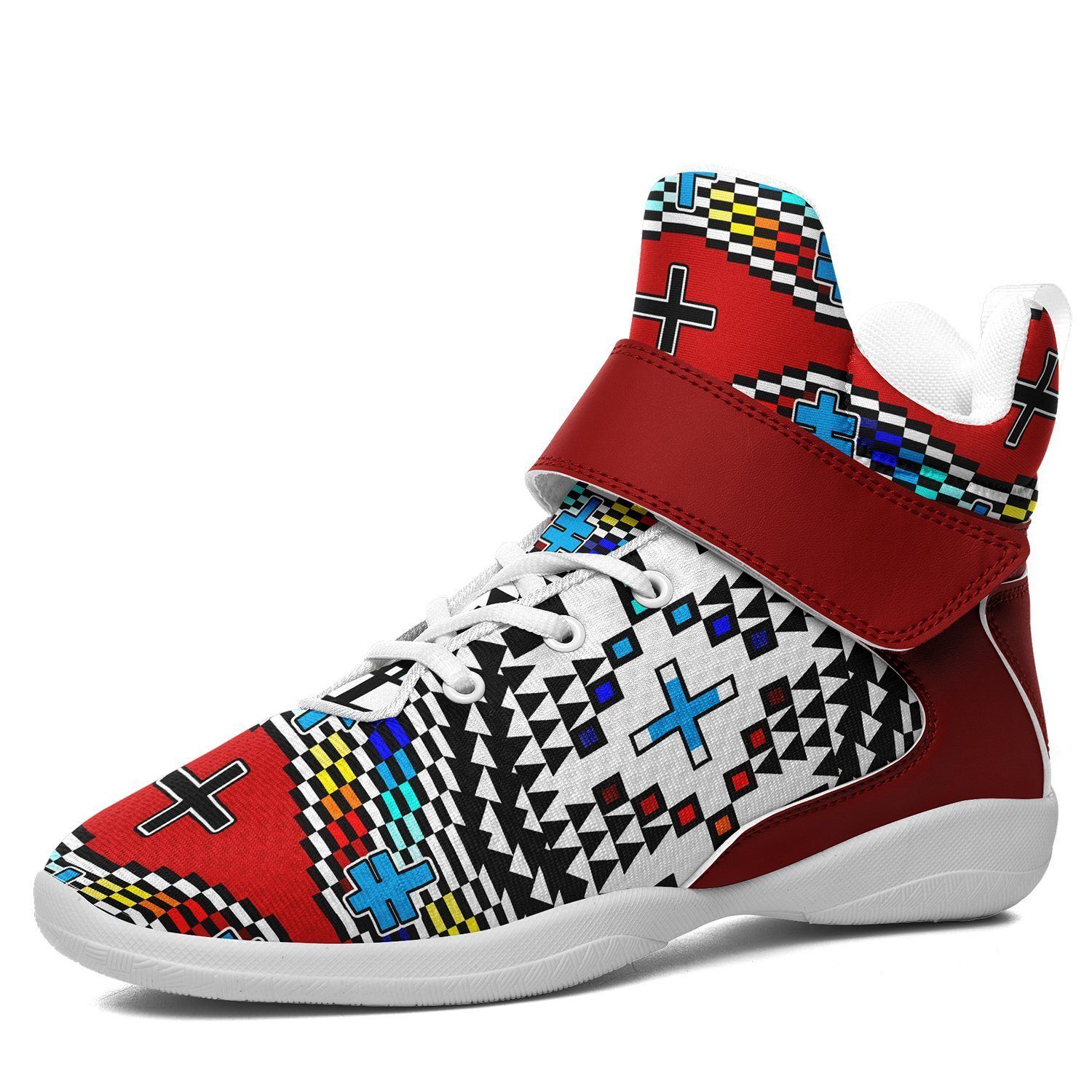 Dragonflies Kid's Ipottaa Basketball / Sport High Top Shoes 49 Dzine US Women 4.5 / US Youth 3.5 / EUR 35 White Sole with Dark Red Strap