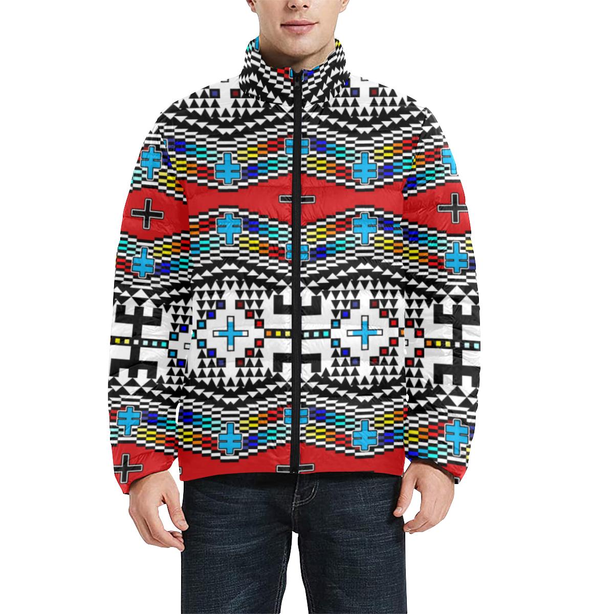 dragonflies Men's Stand Collar Padded Jacket (Model H41) Men's Stand Collar Padded Jacket (H41) e-joyer