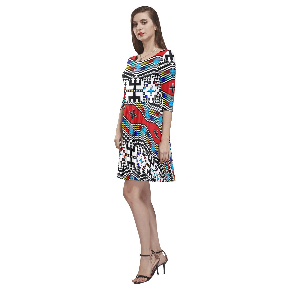 Dragonflies Tethys Half-Sleeve Skater Dress(Model D20) Tethys Half-Sleeve Skater Dress (D20) e-joyer