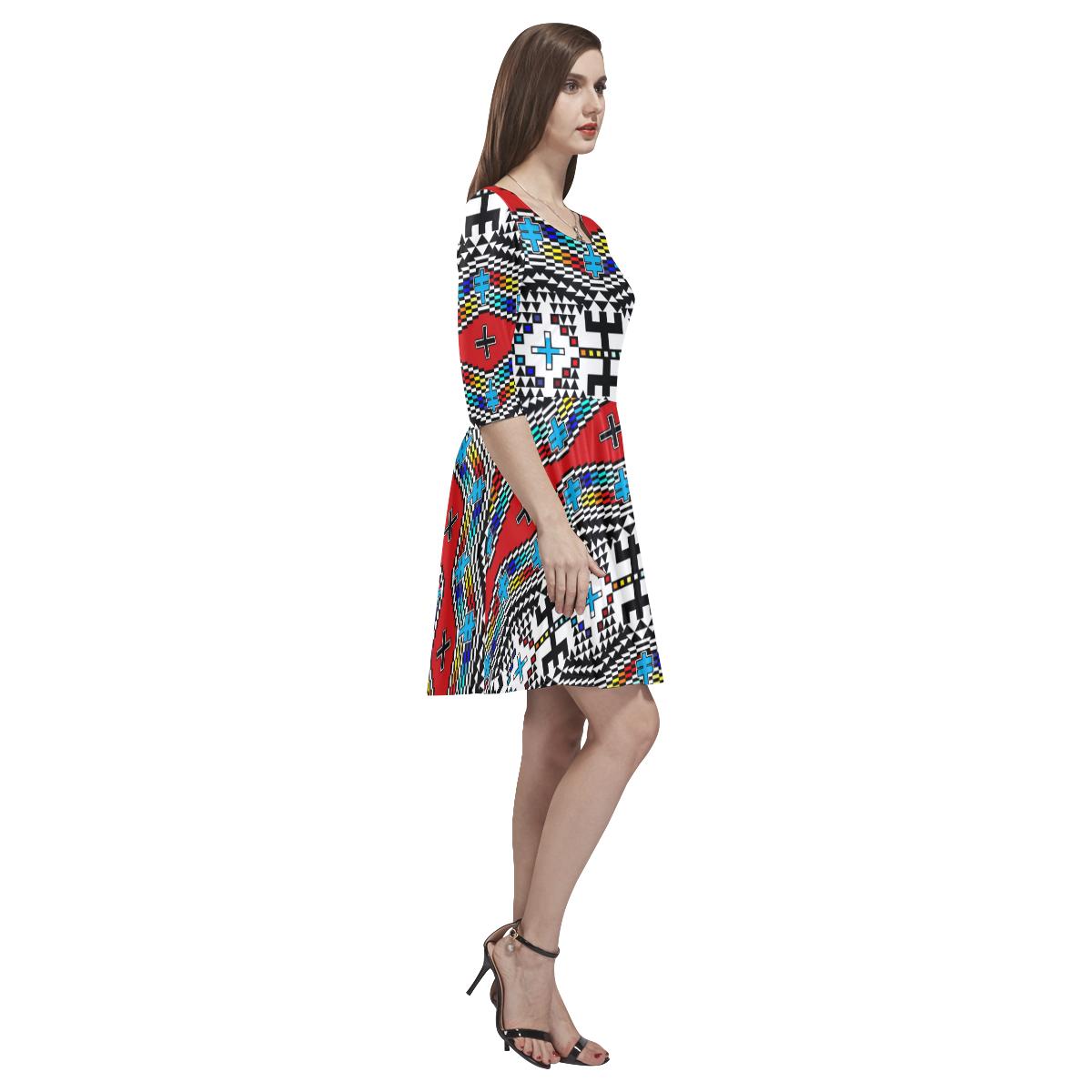 Dragonflies Tethys Half-Sleeve Skater Dress(Model D20) Tethys Half-Sleeve Skater Dress (D20) e-joyer