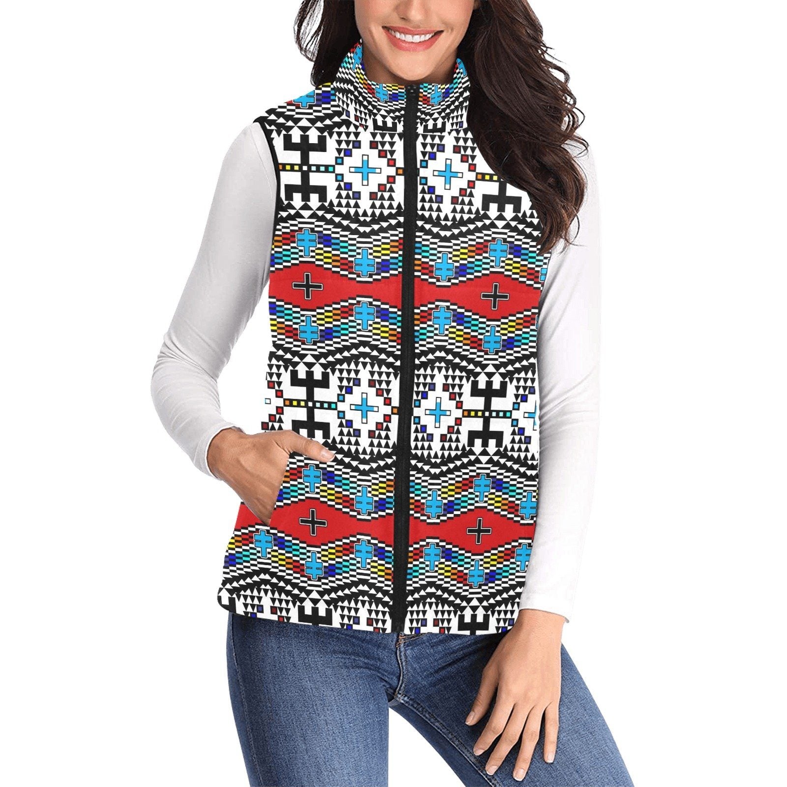 dragonflies Women's Padded Vest Jacket (Model H44) Women's Padded Vest Jacket (H44) e-joyer