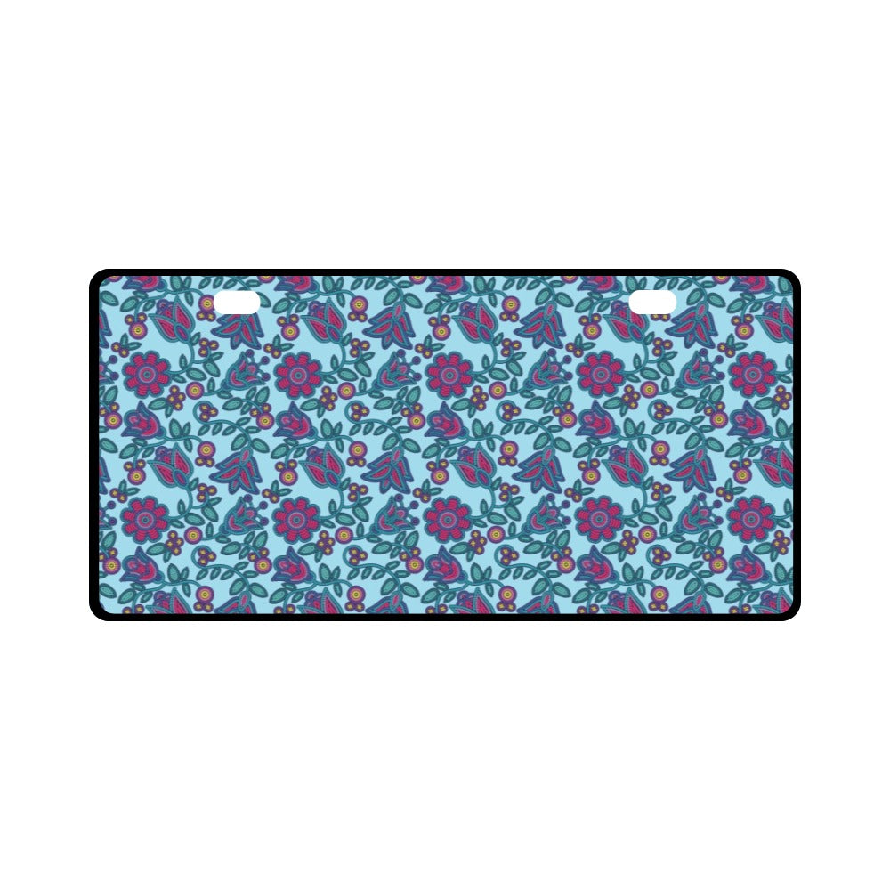 Beaded Nouveau Marine License Plate