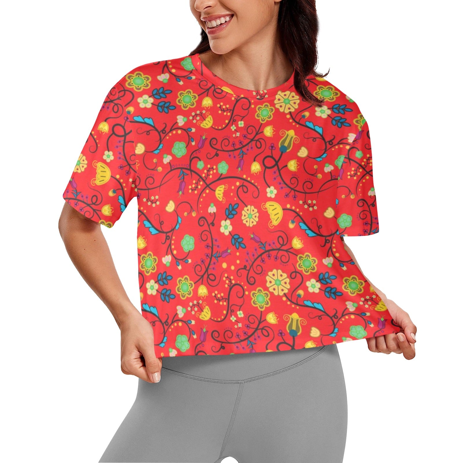 Nipin Blossom Fire Women's Cropped T-shirt