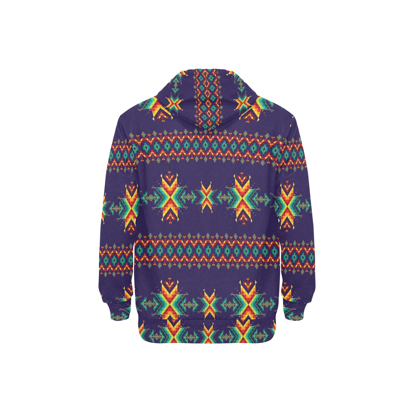 Dreams of Ancestors Indigo Men's Long Sleeve Fleece Hoodie