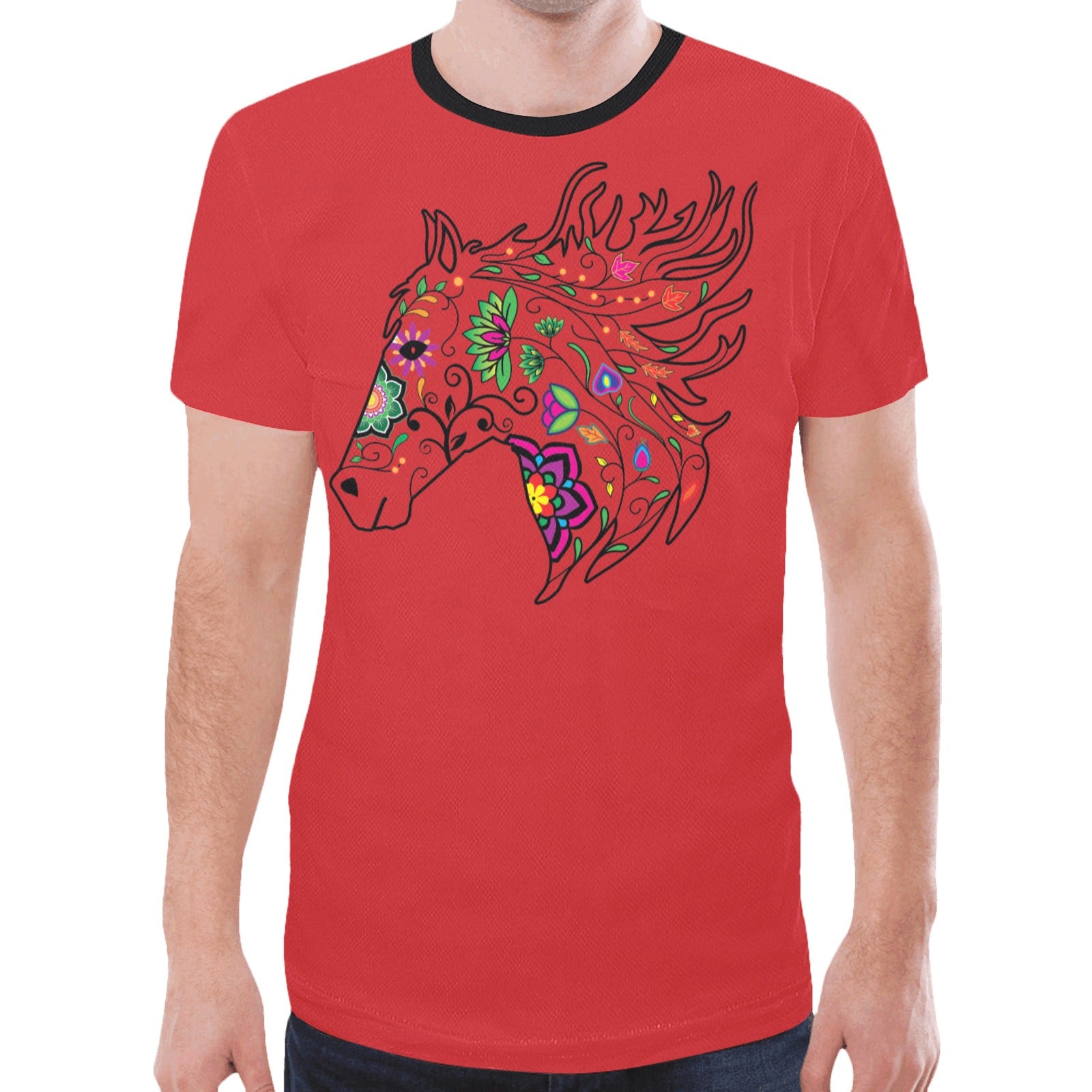 Horse Spirit Guide (Red) T-shirt for Men