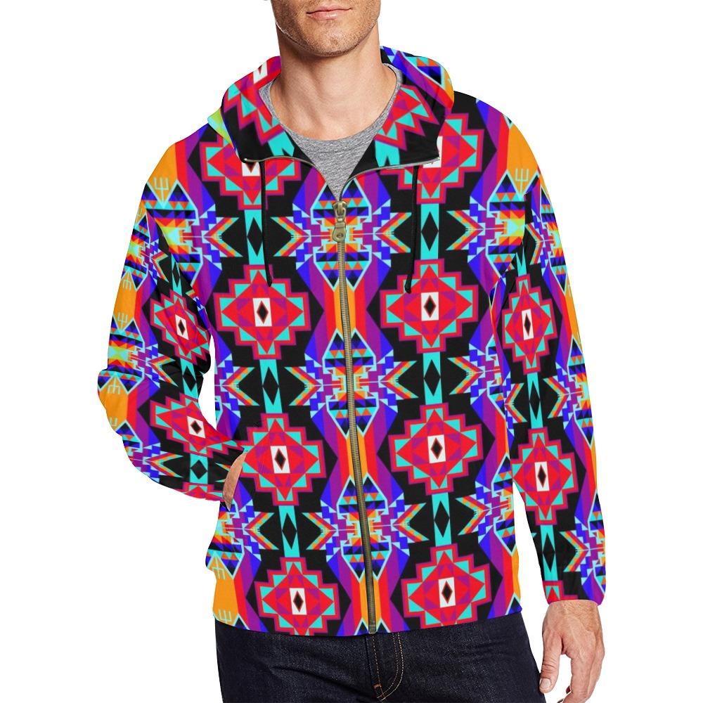 Fancy Bustle All Over Print Full Zip Hoodie for Men (Model H14) All Over Print Full Zip Hoodie for Men (H14) e-joyer