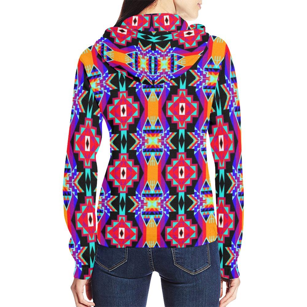 Fancy Bustle All Over Print Full Zip Hoodie for Women (Model H14) All Over Print Full Zip Hoodie for Women (H14) e-joyer