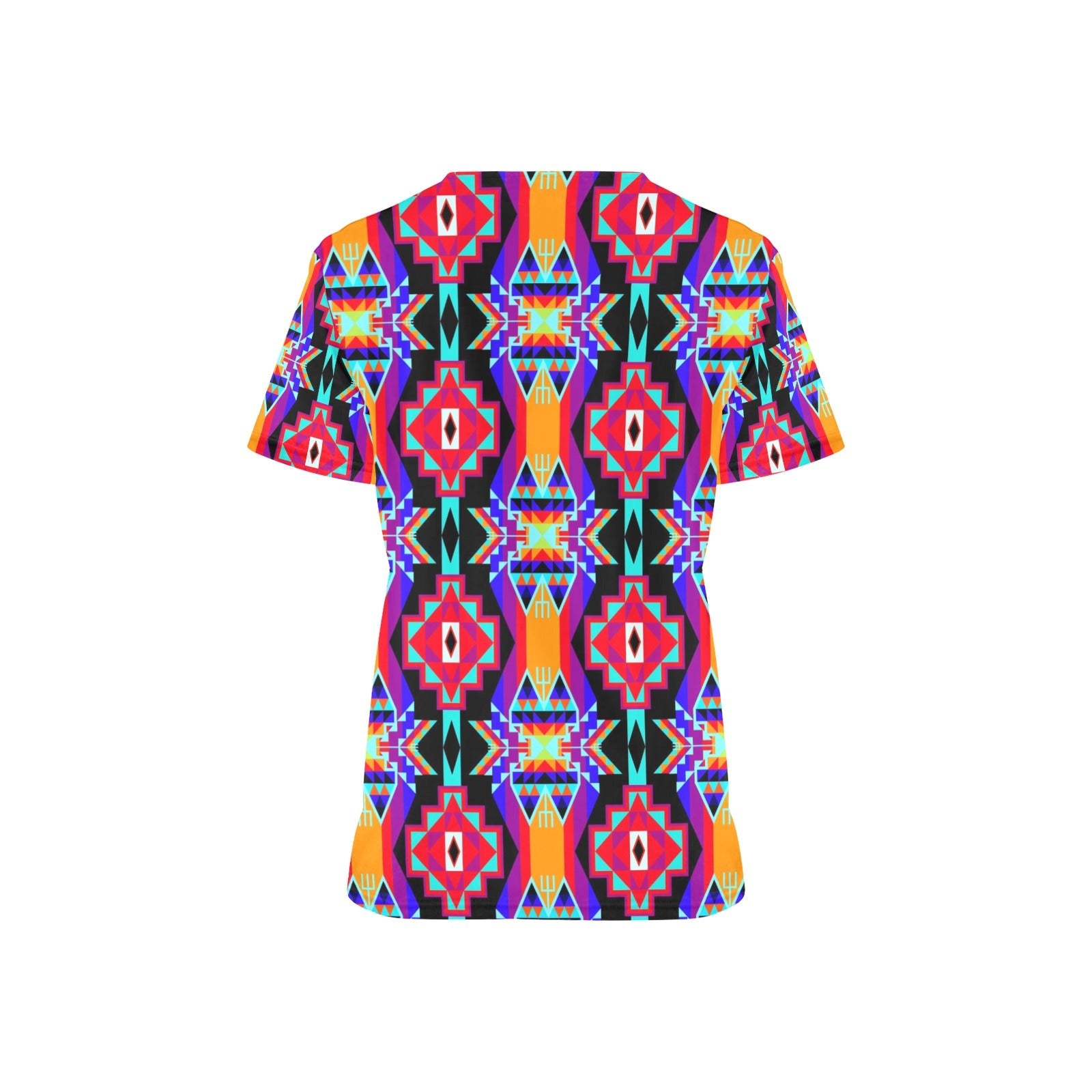 Fancy Bustle All Over Print Scrub Top Scrub Top e-joyer