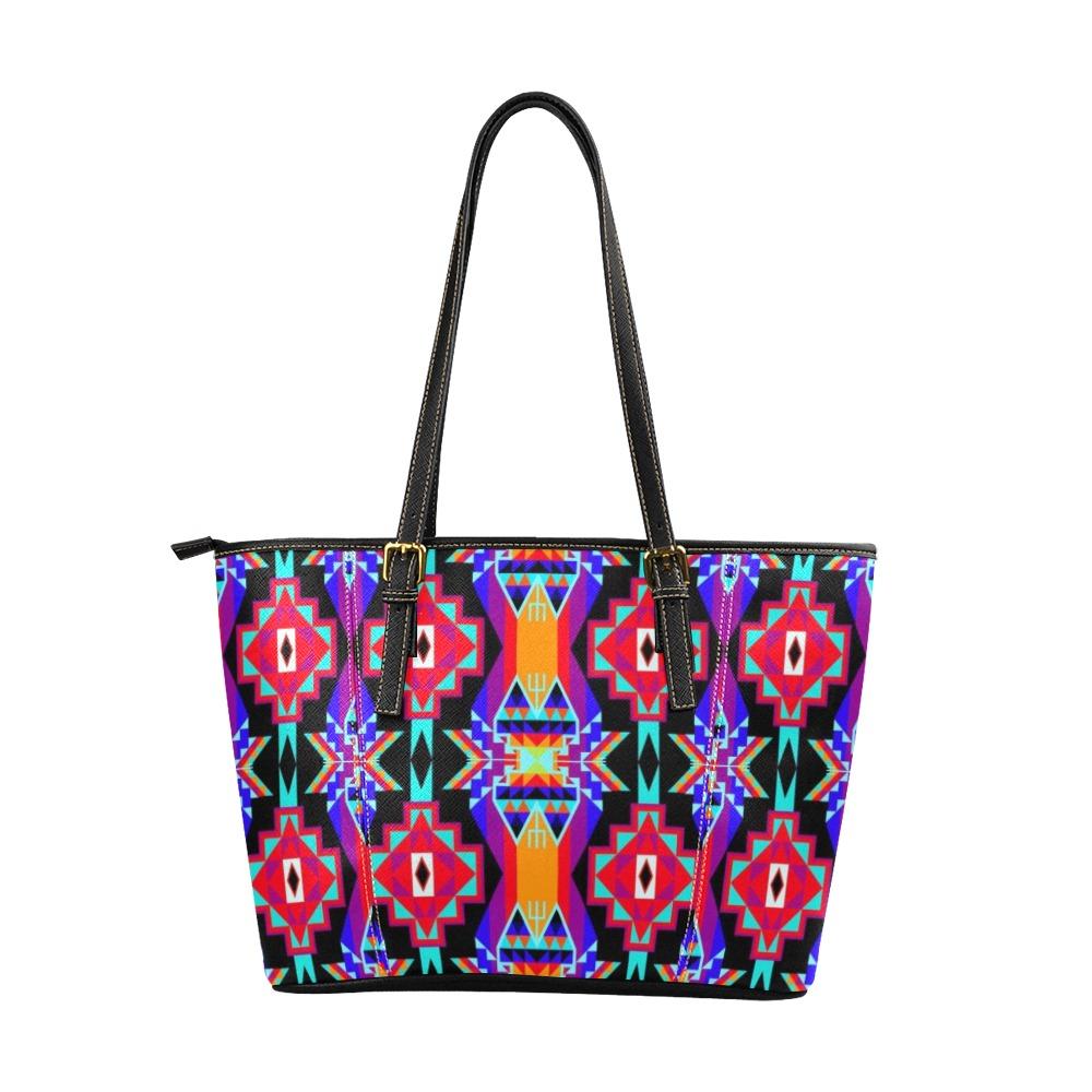 Fancy Bustle Leather Tote Bag/Large (Model 1640) bag e-joyer