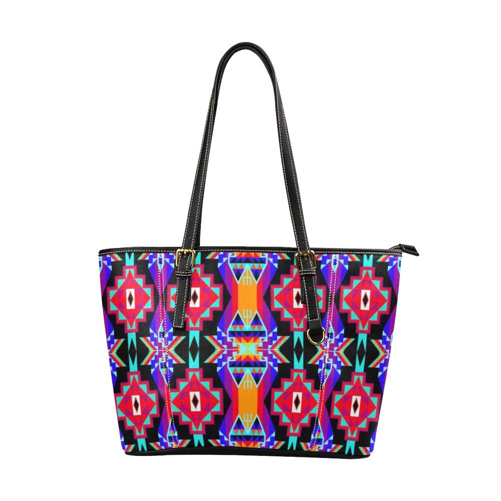 Fancy Bustle Leather Tote Bag/Large (Model 1640) bag e-joyer