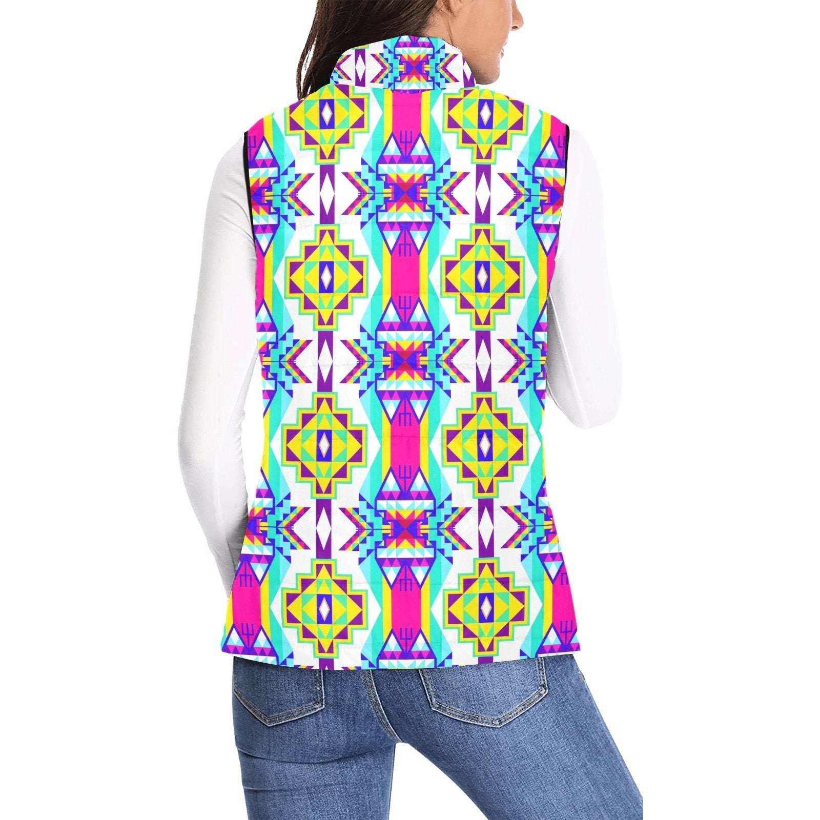 Fancy Champion Women's Padded Vest Jacket (Model H44) Women's Padded Vest Jacket (H44) e-joyer