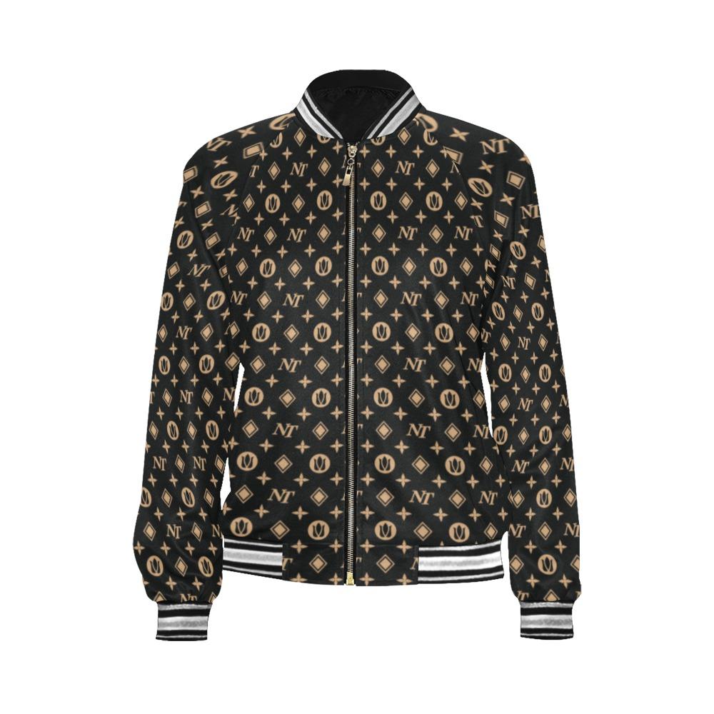 Fancy NT Black All Over Print Bomber Jacket for Women (Model H21) All Over Print Bomber Jacket for Women (H21) e-joyer