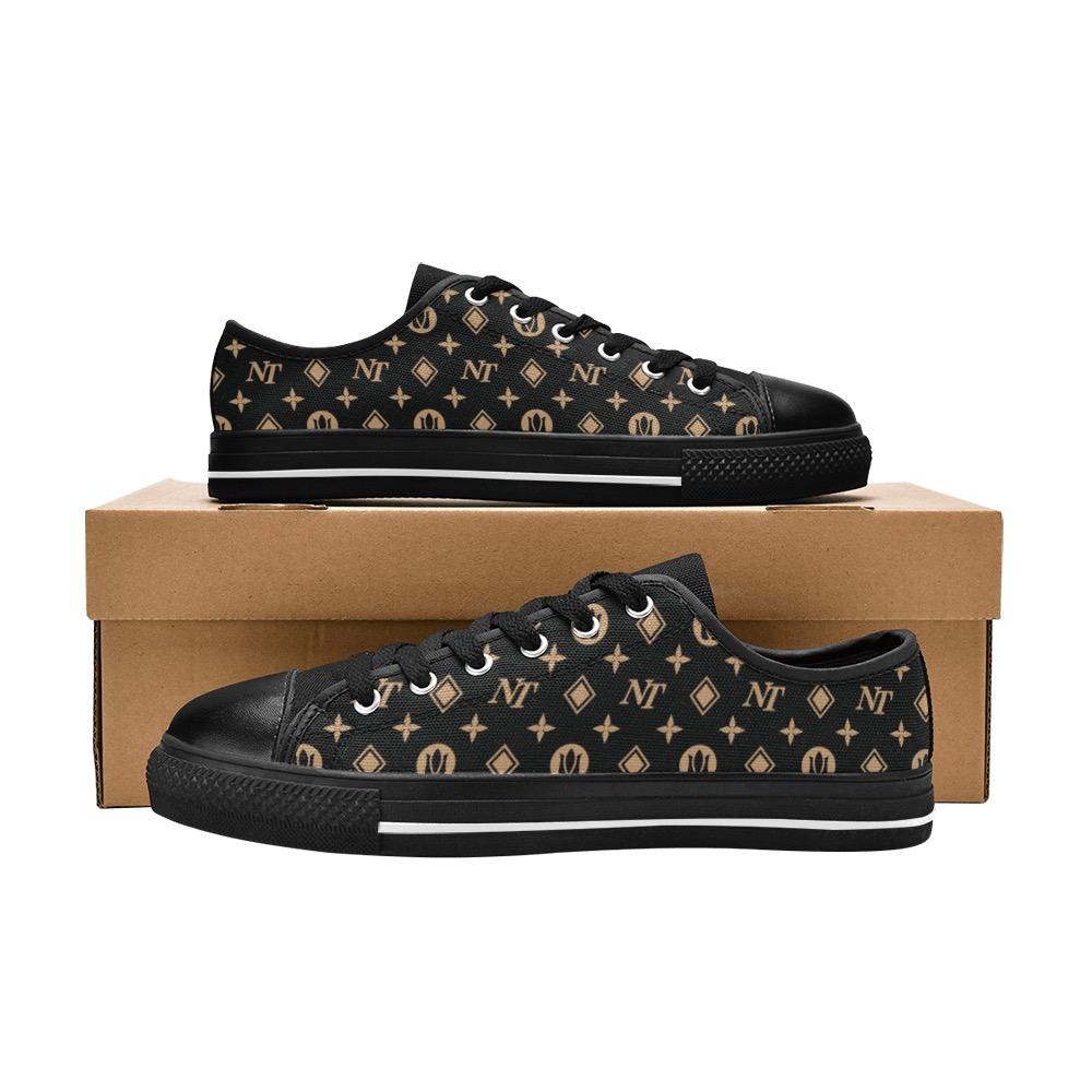 Fancy NT Black Women's Classic Canvas Shoes (Model 018) Women's Canvas Shoes (018) e-joyer