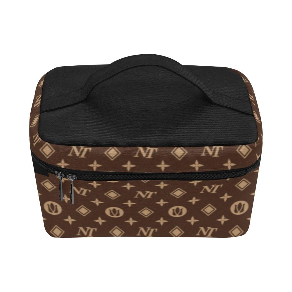 Fancy NT Brown Cosmetic Bag/Large (Model 1658) Cosmetic Bag e-joyer