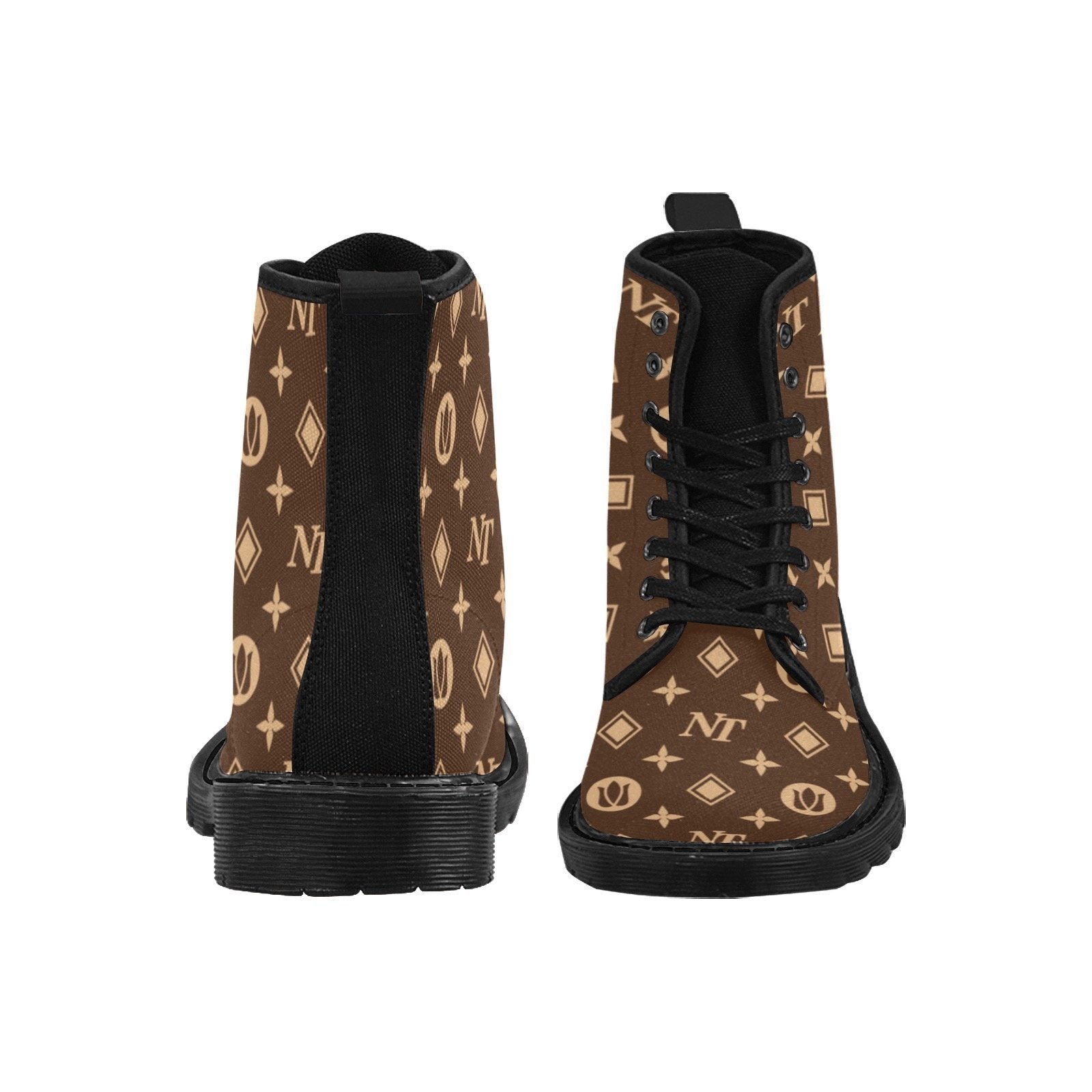 Fancy NT Brown Martin Boots for Women (Black) (Model 1203H) Martin Boots for Women (Black) (1203H) e-joyer