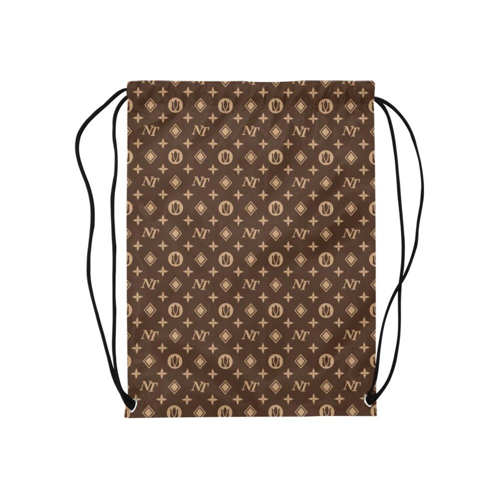 Fancy NT Brown Medium Drawstring Bag Model 1604 (Twin Sides) 13.8"(W) * 18.1"(H) Medium Drawstring Bag (1604) Twin Sides e-joyer